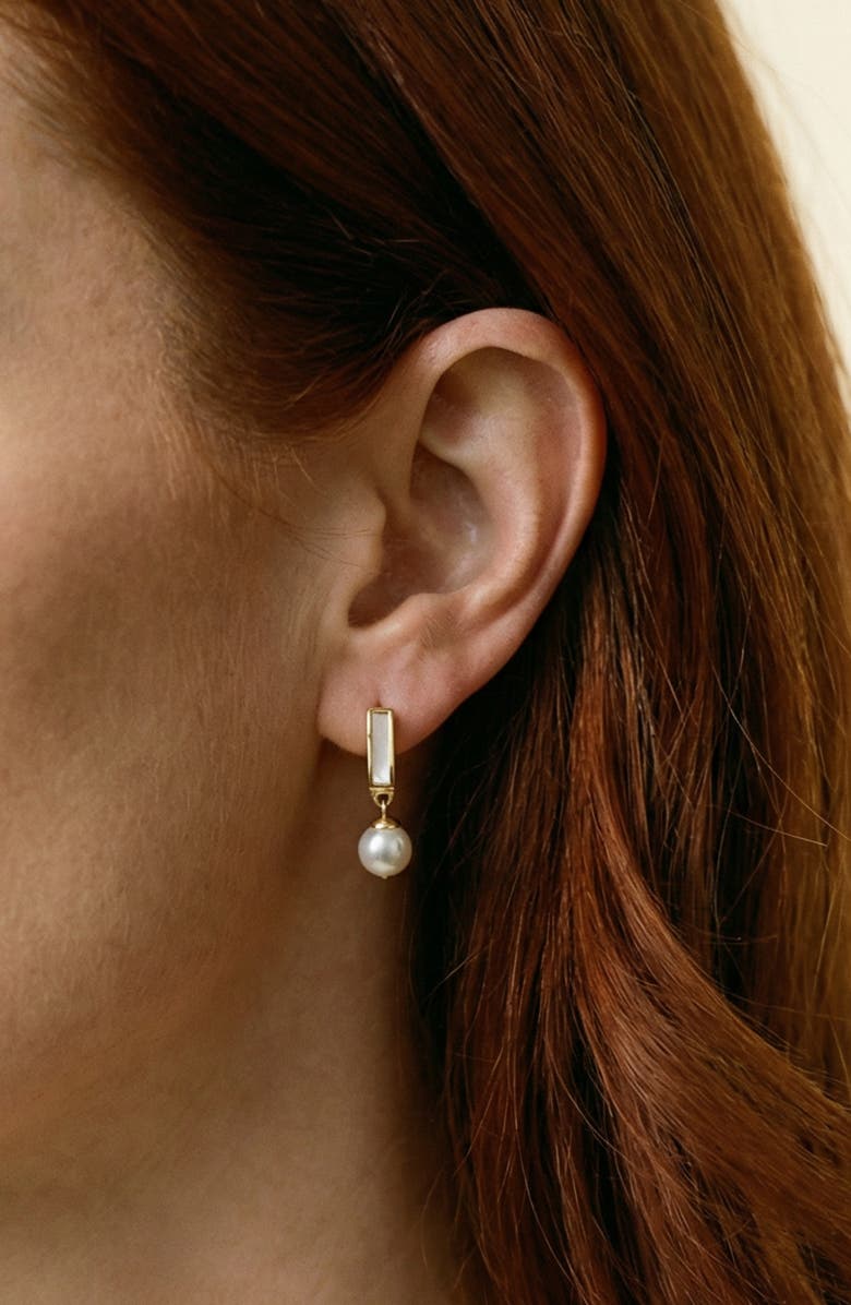 ARGENTO VIVO Mother-of-Pearl & Cultured Pearl Drop Earrings, Alternate, color, Gold