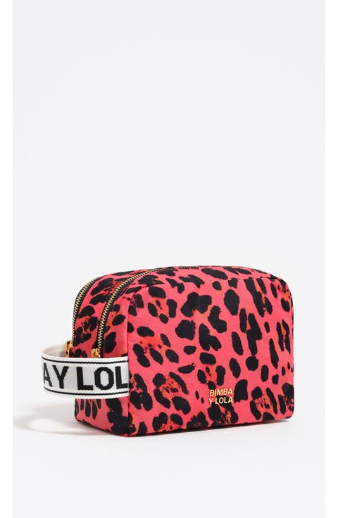 Small Leopard Print Nylon Make-Up Case