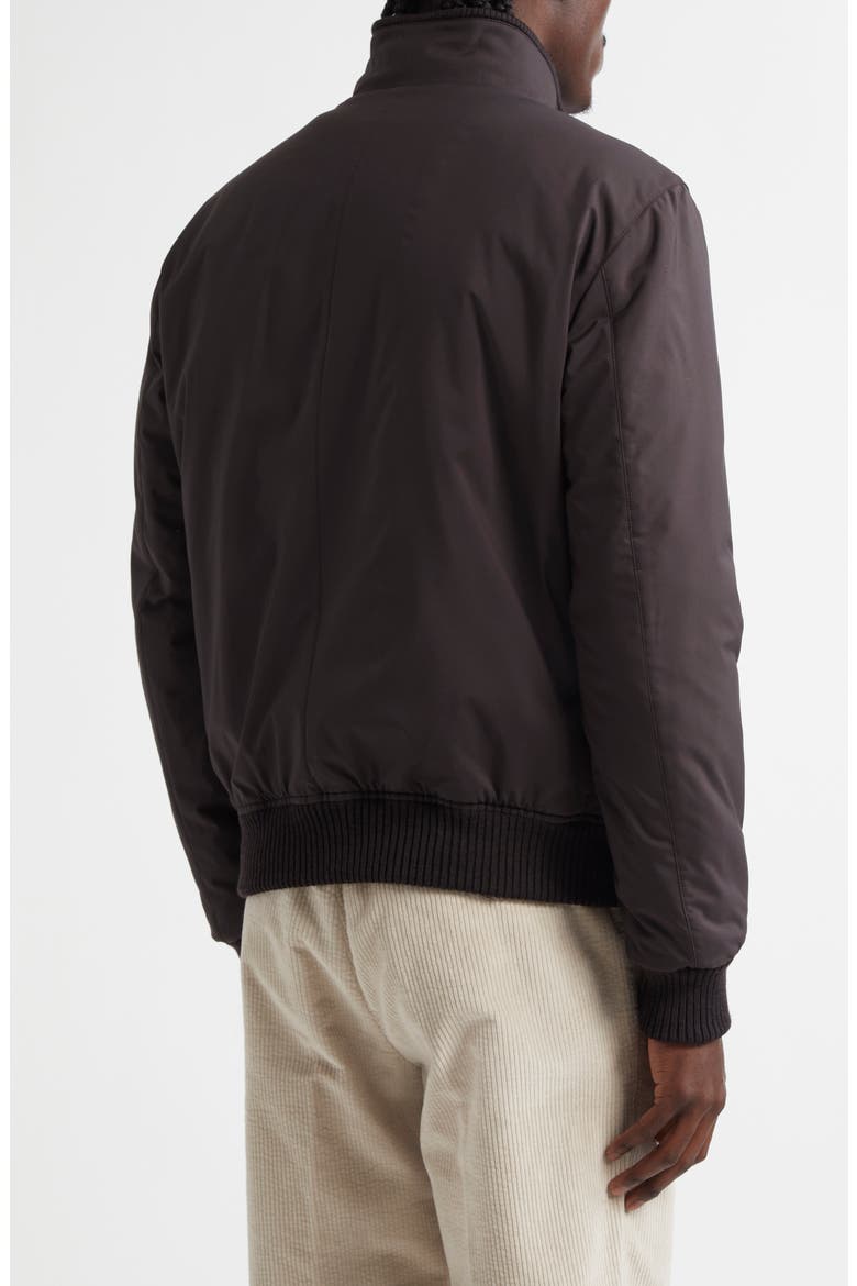 Water Resistant Japanese Nylon Bomber Jacket, Alternate, color, DARKEST BROWN