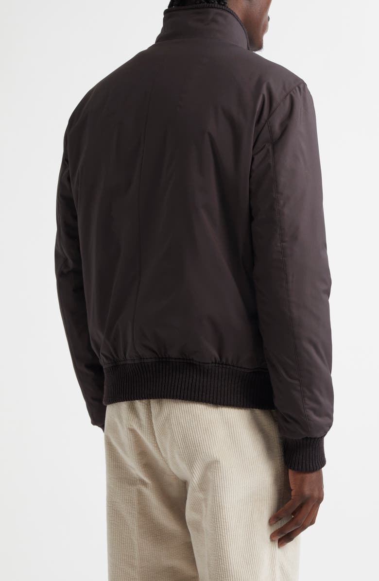 Thom Sweeney Water Resistant Japanese Nylon Bomber Jacket, Alternate, color, Darkest Brown