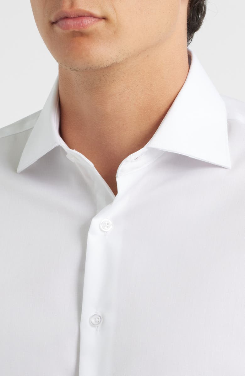 ZANETTI Solid Twill Dress Shirt, Alternate, color, White