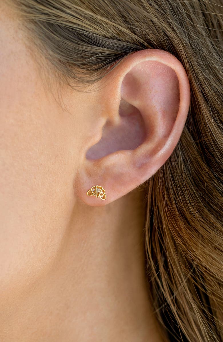 Girls Crew Croissant Stud Earrings, Alternate, color, Gold