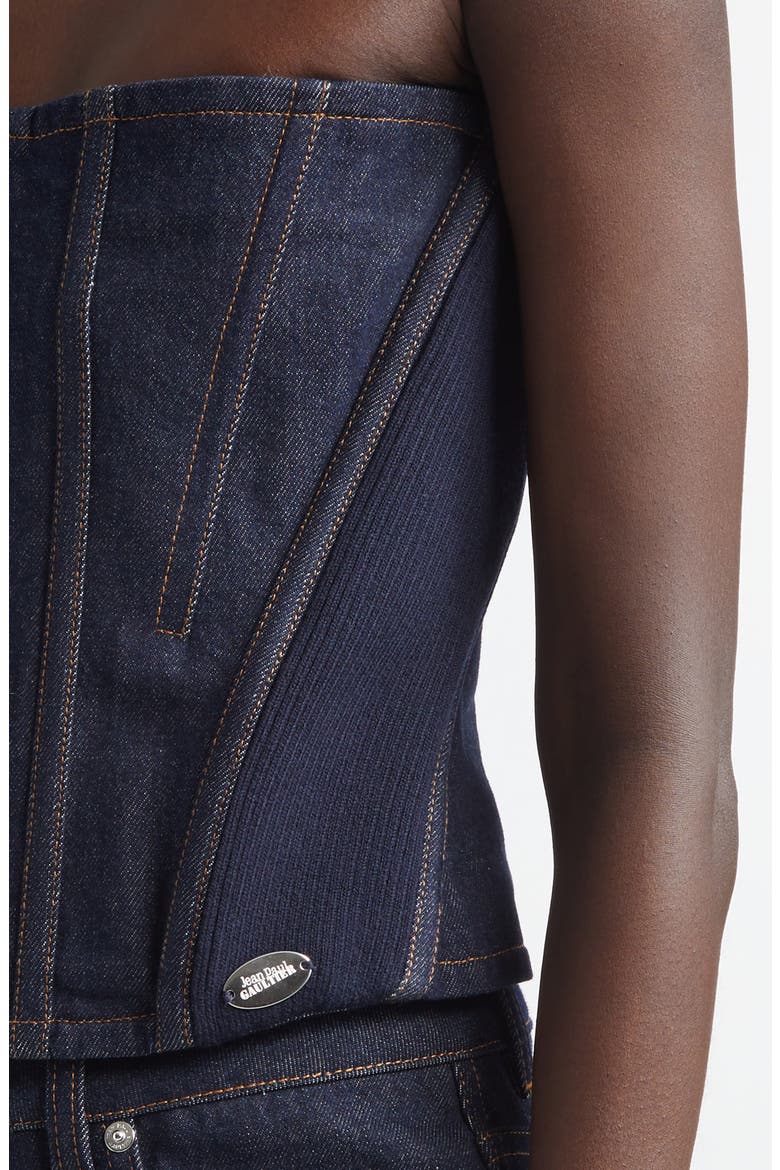 Denim Corset Top, Alternate, color, INDIGO