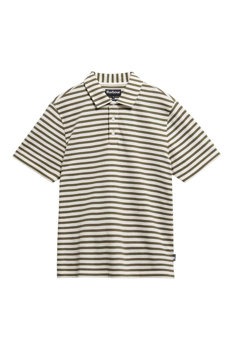 Farlam Textured Stripe Cotton Polo, Alternate, color, WHISPER WHITE