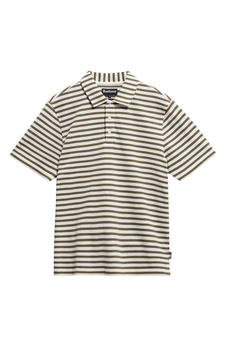 Barbour Farlam Textured Stripe Cotton Polo, Alternate, color, Whisper White