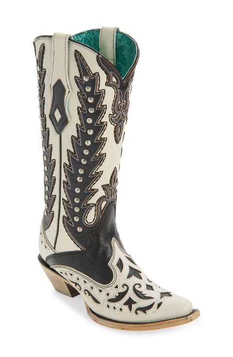 Stud & Overlay Western Boot (Women)