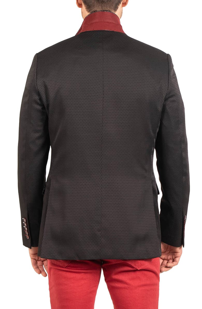 Maceoo Socrate Resistance20 Black Geo Pattern Viscose Blend Blazer, Alternate, color,