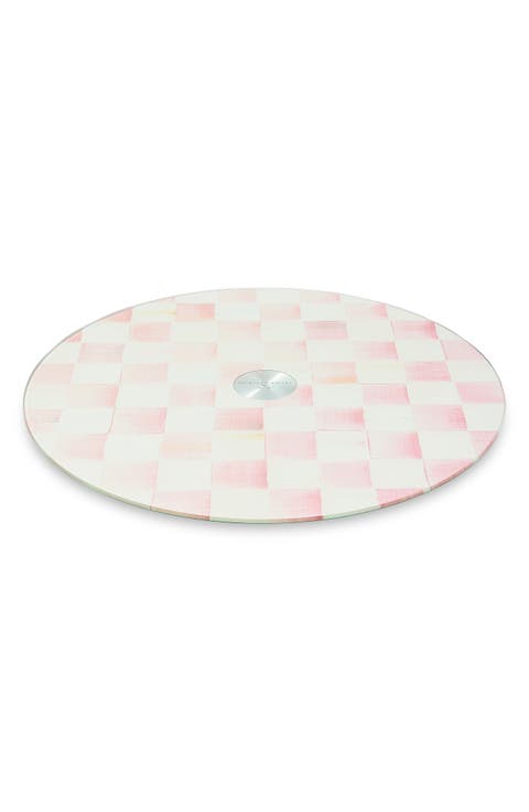Rosy Check Glass Lazy Susan