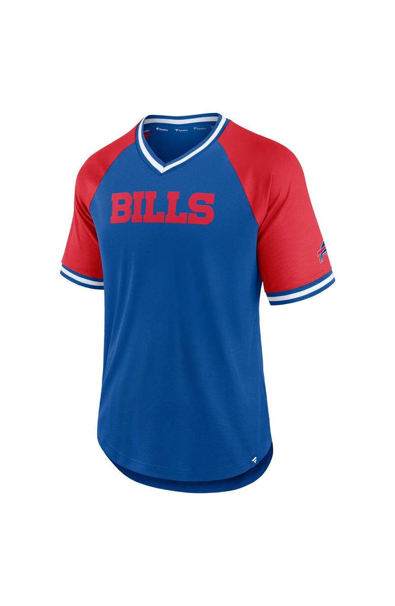 FANATICS Men's Fanatics Branded Royal/Red Buffalo Bills Second Wind Raglan V-Neck T-Shirt, Alternate, color, Royal