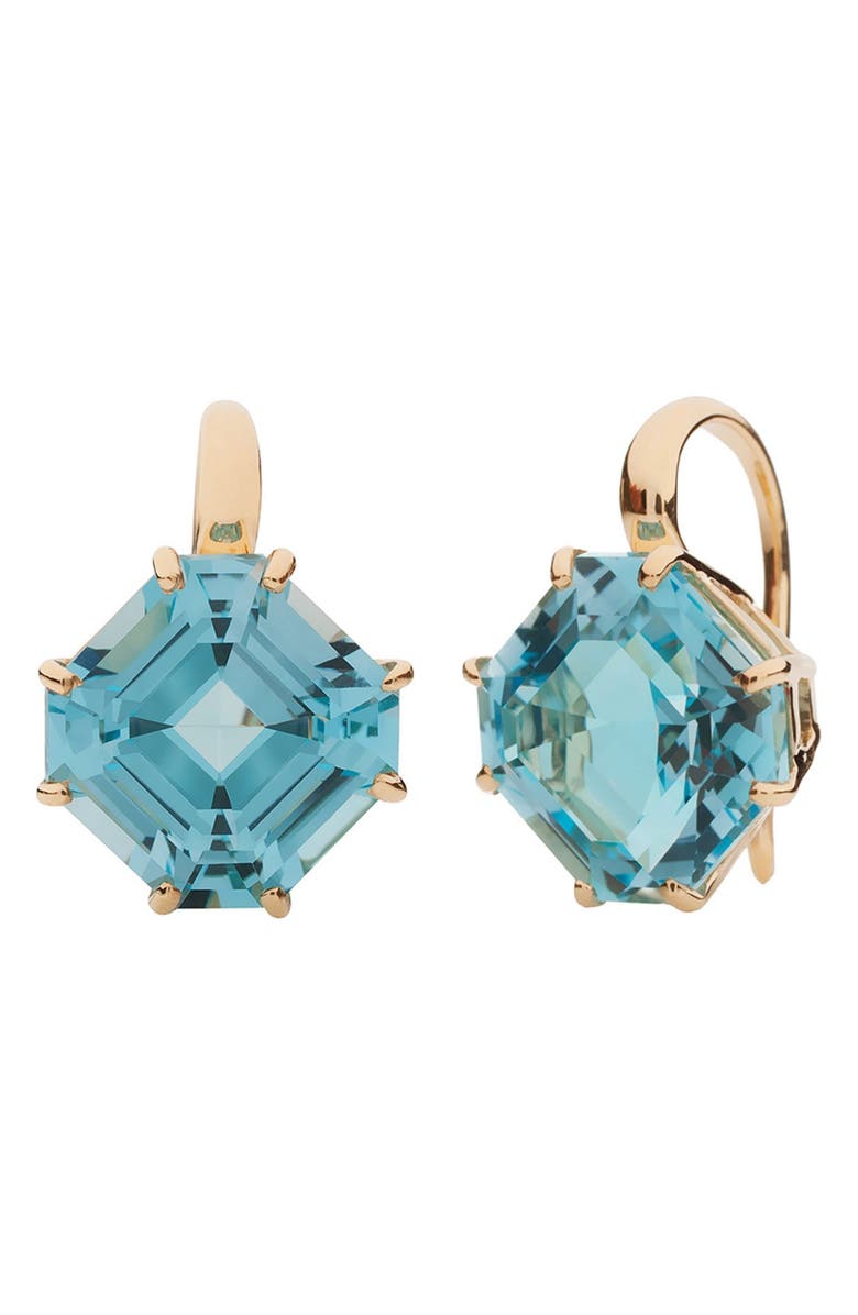 GOSHWARA Gossip Asscher-Cut Blue Topaz Drop Earrings, Main, color, Blue Topaz