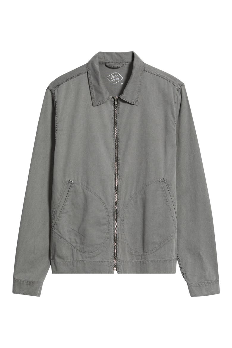 Organic Cotton Twill Zip Jacket, Alternate, color, DARK GREY
