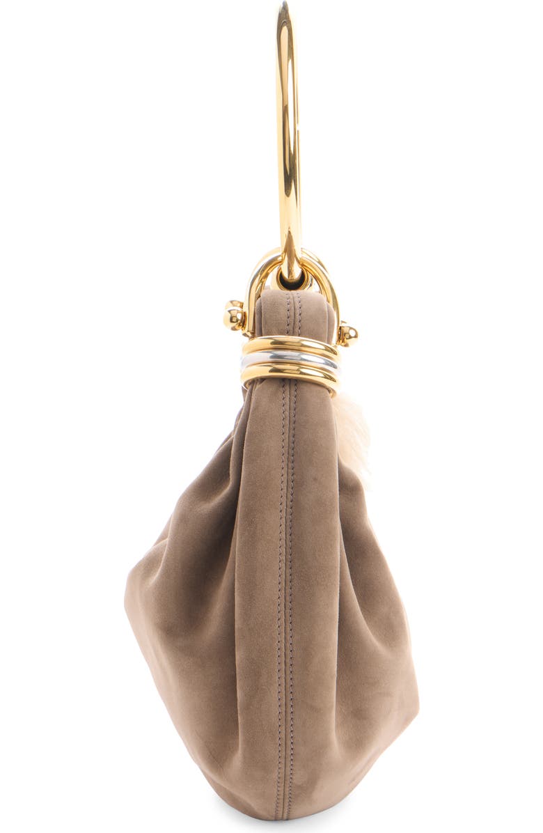 Chloé Mini Bracelet Suede Hobo Bag, Alternate, color, Flannel Grey
