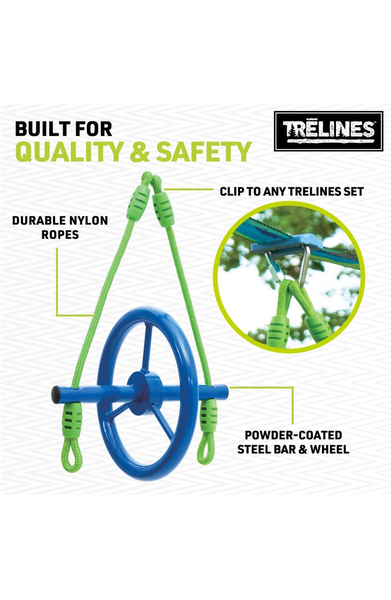 Trelines Ninja Vertical Fly Wheel 10 Inches, Attaches to Swingset Kits, 500lb Cap, Alternate, color, Multicolored