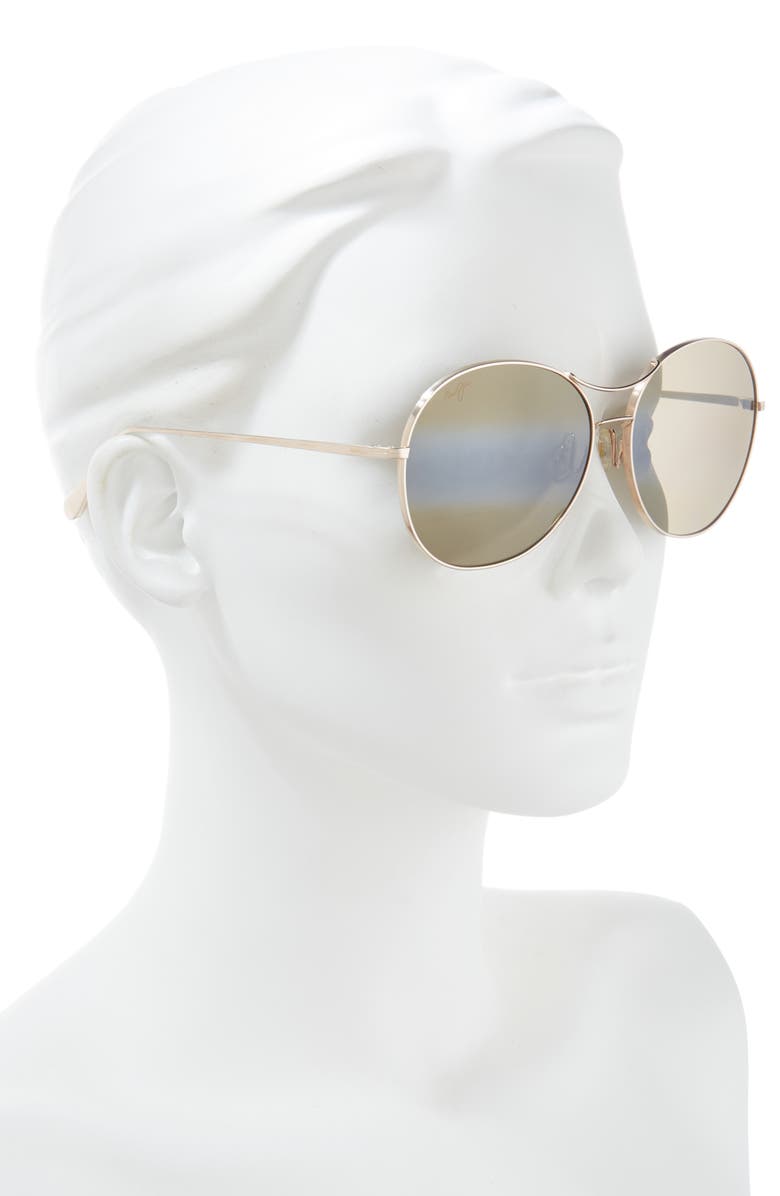 Maui Jim 61mm Polarized Oval Sunglasses, Alternate, color, Gold Gold Bronze