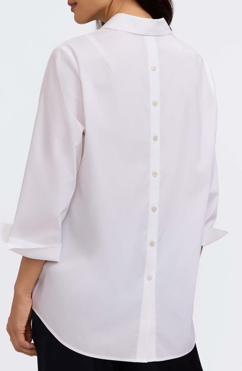 Foxcroft Therese Button Back Popover Shirt, Alternate, color, White