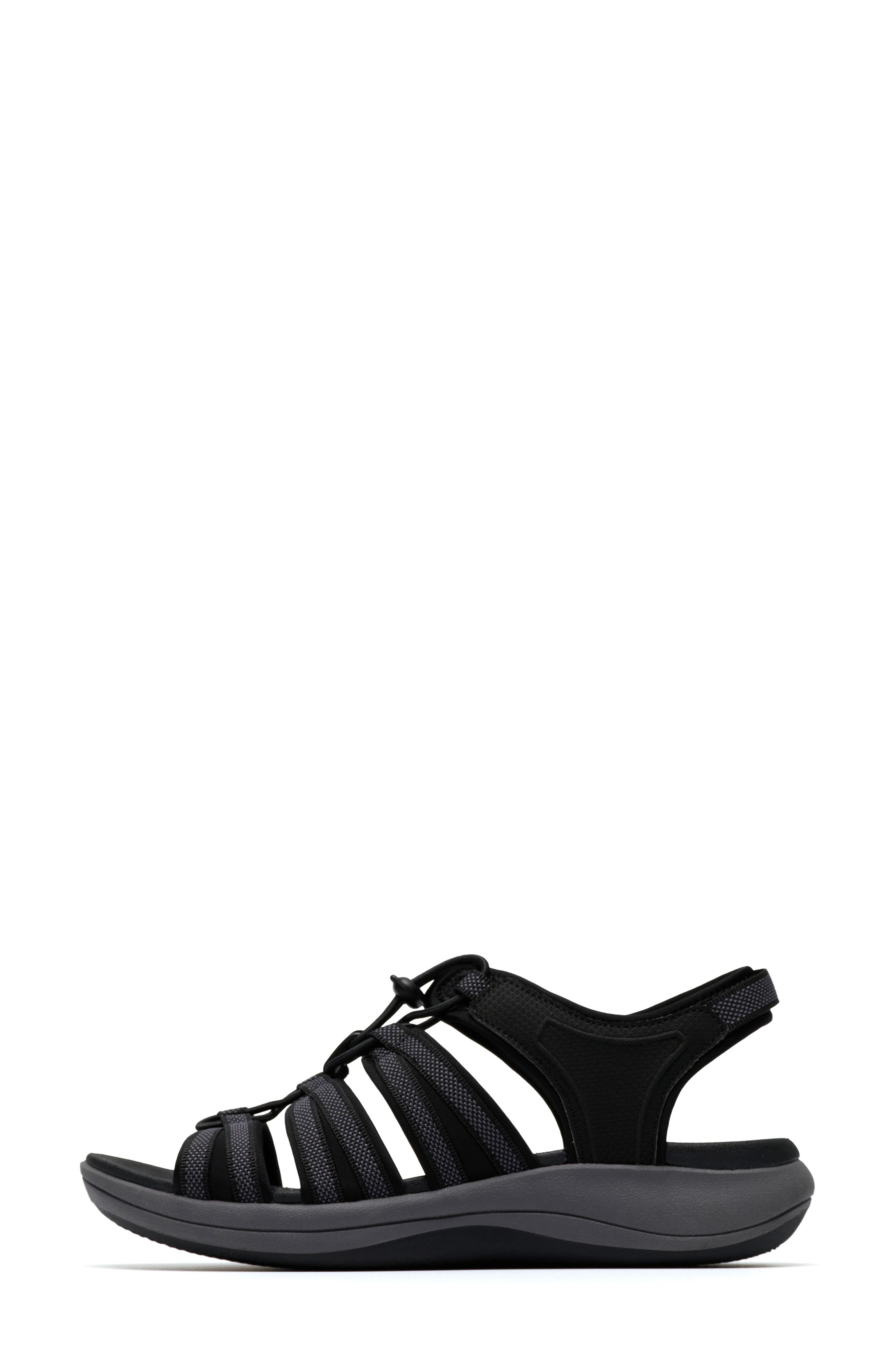 Clarks<sup>®</sup> Cloudsteppers Mira Mabel Open Toe Sandal, Alternate, color, Black