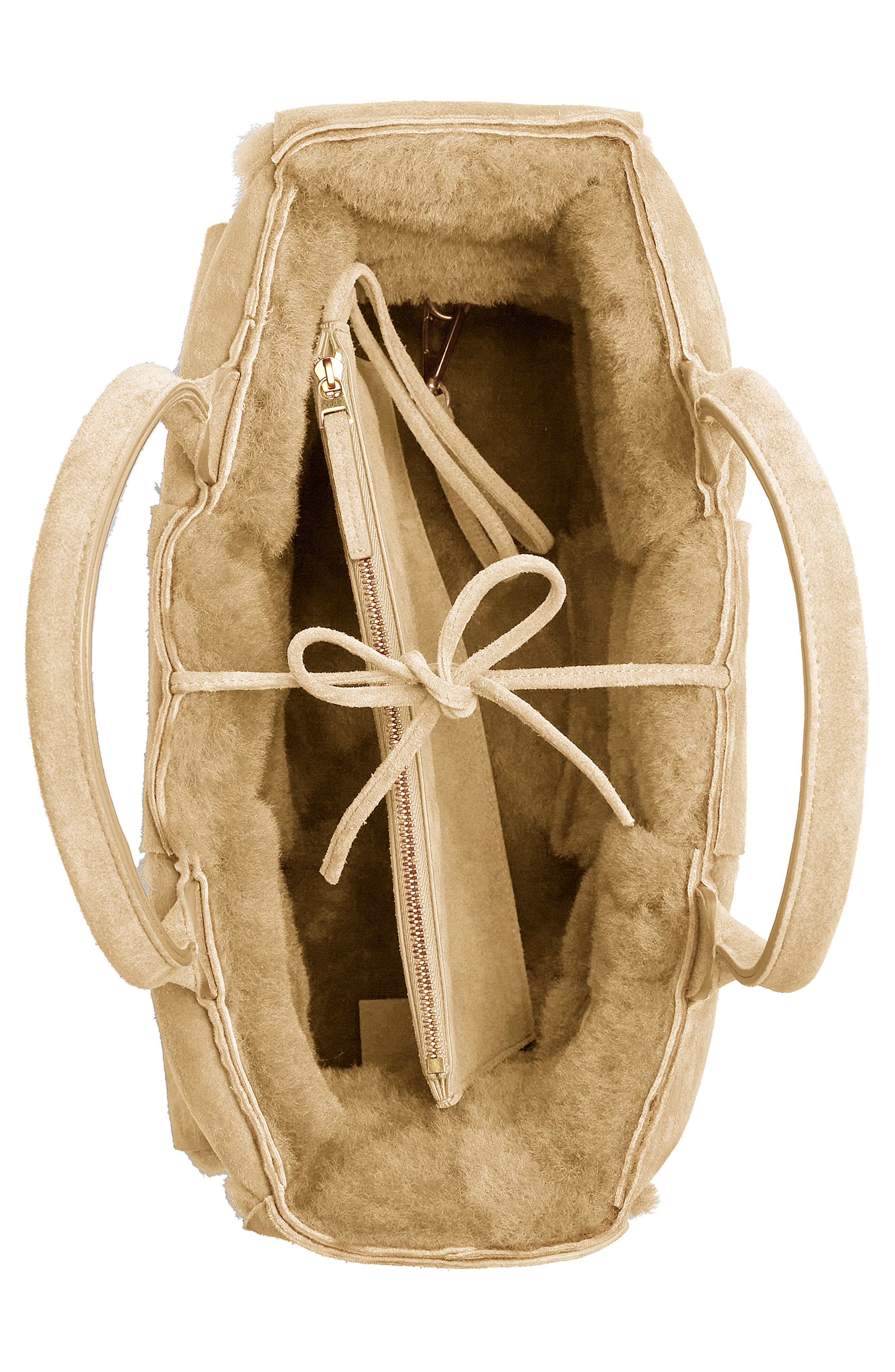 Bottega Veneta Arco Intrecciato Genuine Shearling Tote, Alternate, color, 