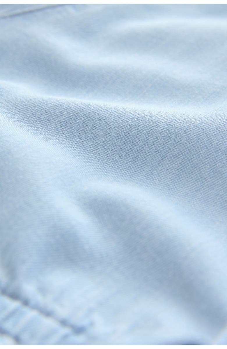 NEXT Embroidered Puff Sleeve Tie Front Denim Top, Alternate, color, Blue