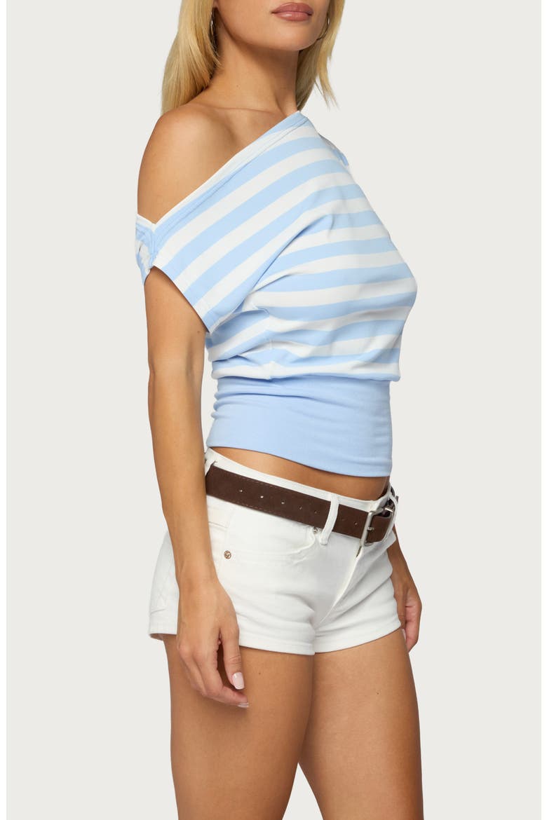 Kittie One-Shoulder Stripe Knit Top, Alternate, color, LIGHT-BLUE-AND-WHITE