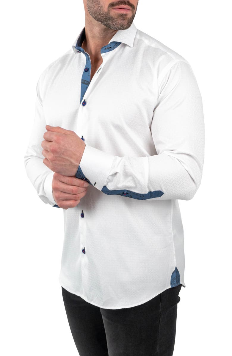 Maceoo Einstein Jacqcoquillage White Button-Up Shirt, Alternate, color, White