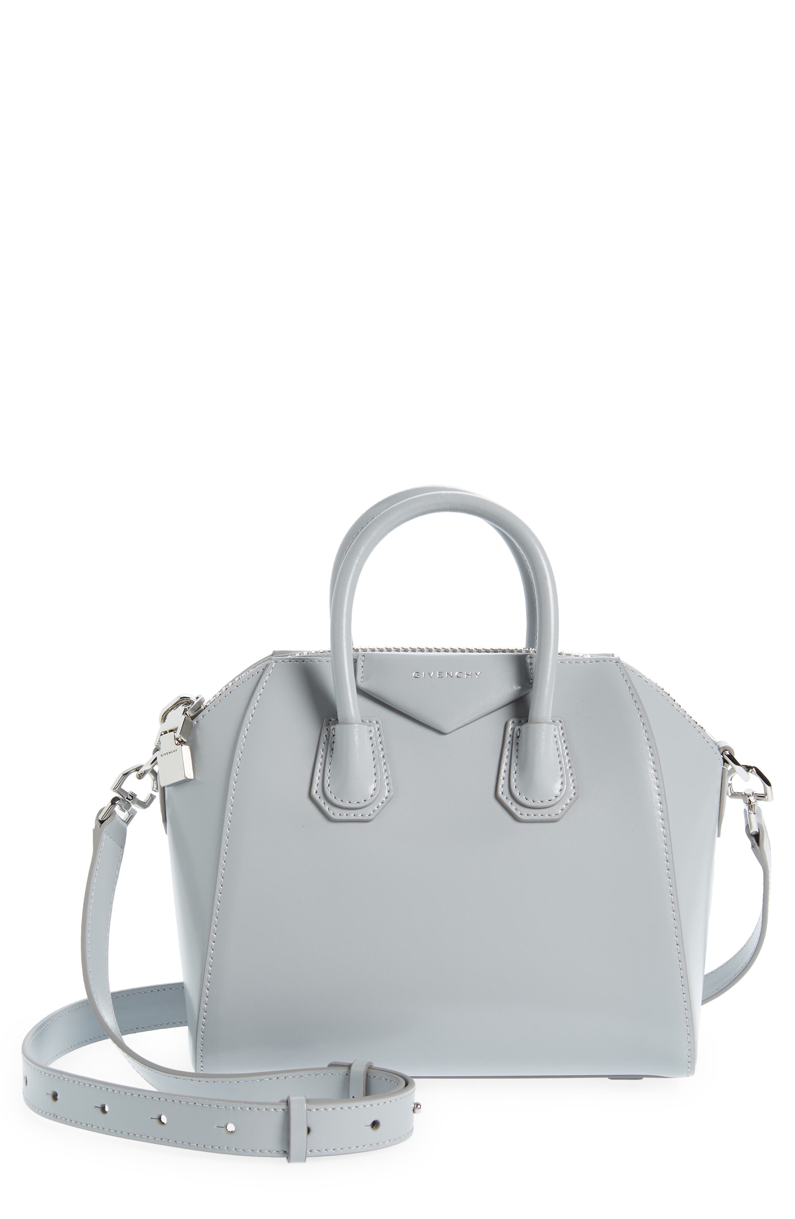 Givenchy Mini Antigona Leather Satchel, Main, color, 