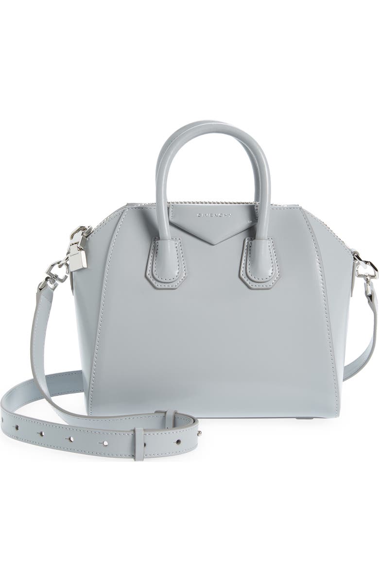 Givenchy Mini Antigona Leather Satchel, Main, color,