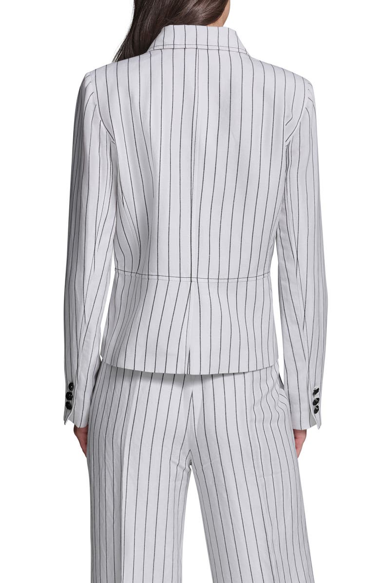 KARL LAGERFELD PARIS Stripe Linen Blend Jacket, Alternate, color, 