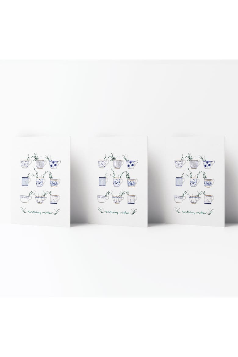 Happy Birthday Greeting Card Pack (3ct) "Birthday Wishes Tea", Main, color, Multi-Pack