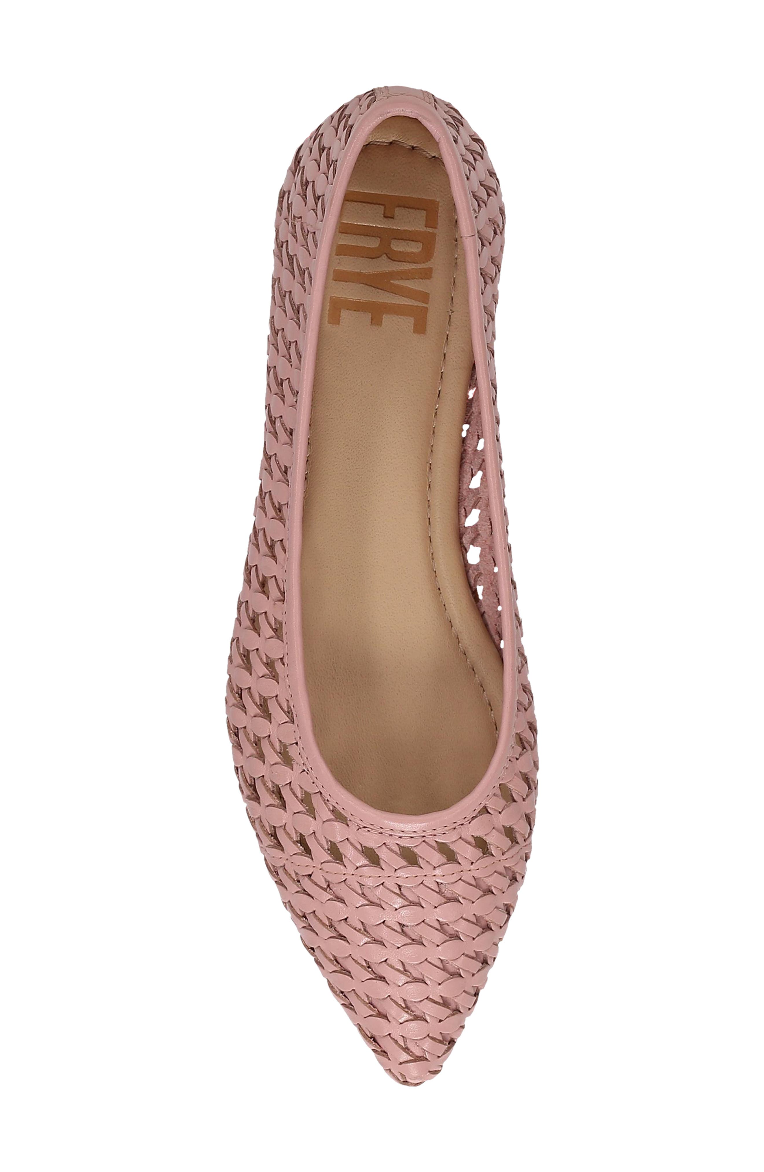 Heather Woven Pointed Toe Flat, Alternate, color, CAMEO ROSE