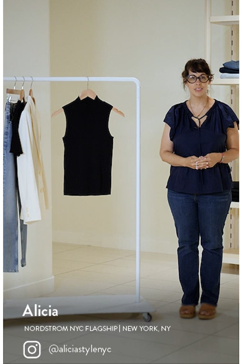 Mock Neck Sleeveless Rib Sweater video