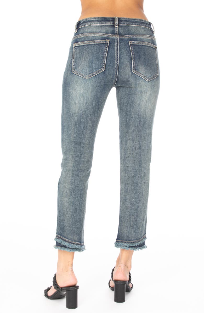 APNY Olivia Double Frayed Hem Mid Rise Ankle Slim Jeans, Alternate, color,