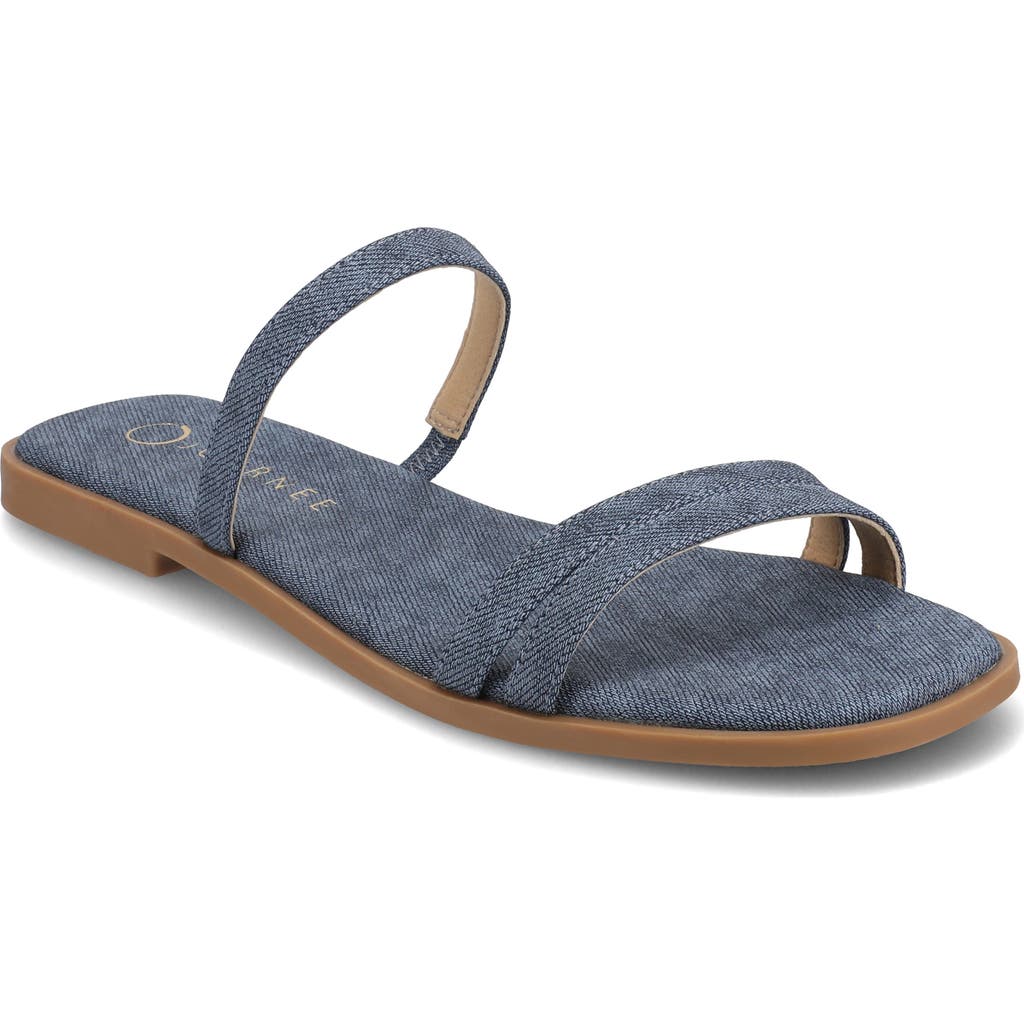 Journee Collection Brisa Slide Sandal In Denim