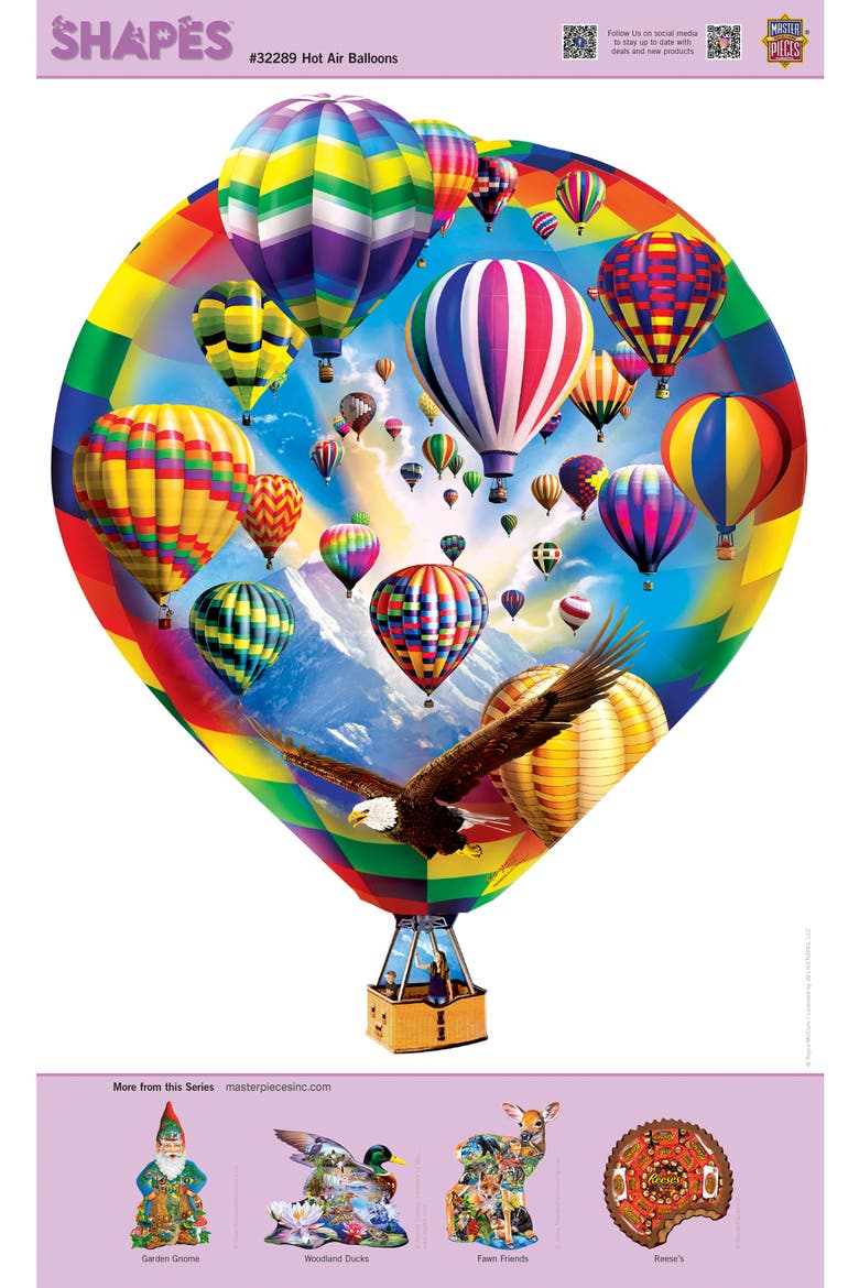 Hot Air Balloons 500 Piece Shaped Puzzle, Alternate, color, Multicolor