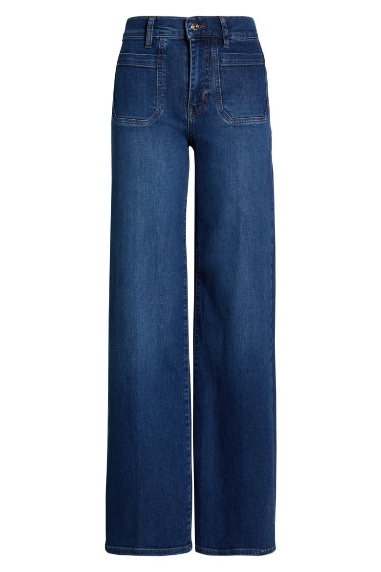 Le Slim Palazzo Long Modernist Pocket Wide Leg Jeans, Alternate, color, SAVIOR