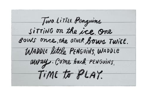 Storied Home "Two Little Penguins" Wood Wall Décor in Black  product