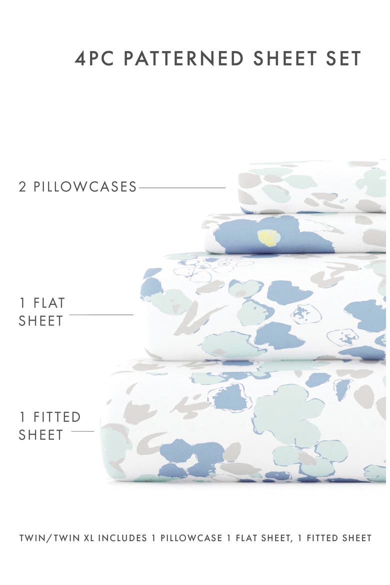 Premium Ultra Soft Violets Pattern 4-Piece Bed Sheets Set, Alternate, color, LIGHT BLUE