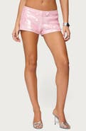 EDIKTED Lizzie Flower Sequin Micro Shorts