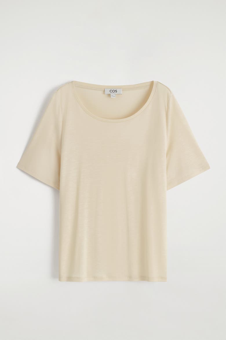 Relaxed Scoop-Neck T-Shirt, Alternate, color, LIGHT BEIGE