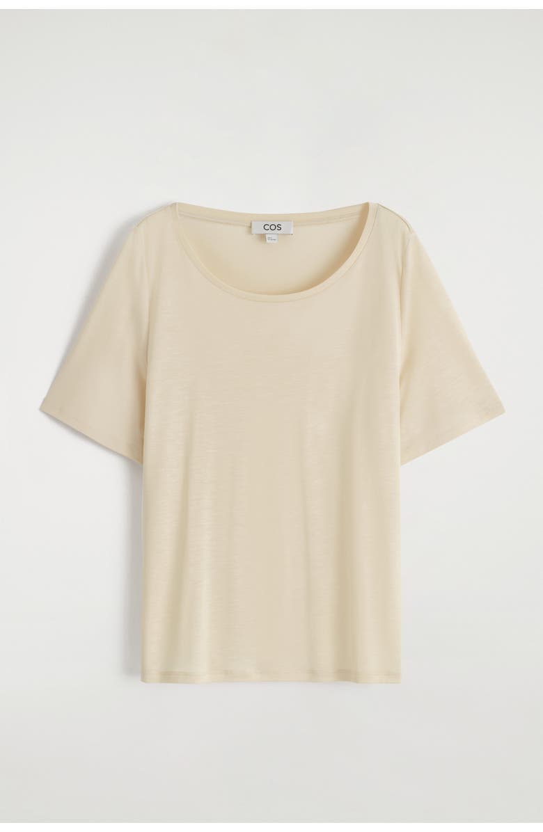COS Relaxed Scoop-Neck T-Shirt, Alternate, color, Light Beige