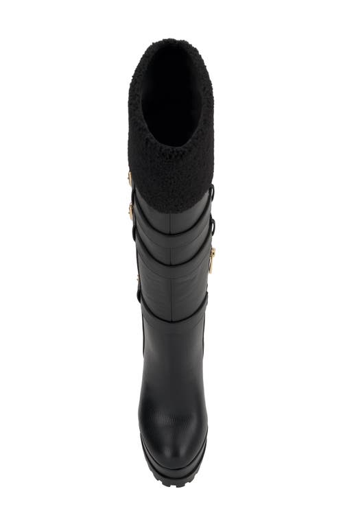 Jessica Simpson Imerald Faux Shearling Knee High Platform Boot In Black