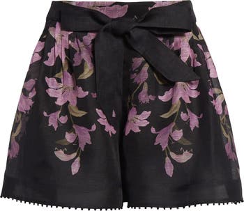 Zimmermann Dawning Beaded Tucked Shorts | Nordstrom