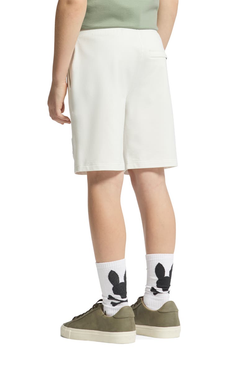 Psycho Bunny Kids' Levanzo Embroidered Shorts, Alternate, color, Ecru