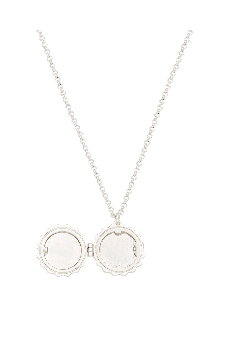 Ivy Blossom Locket Necklace, Alternate, color, Silver