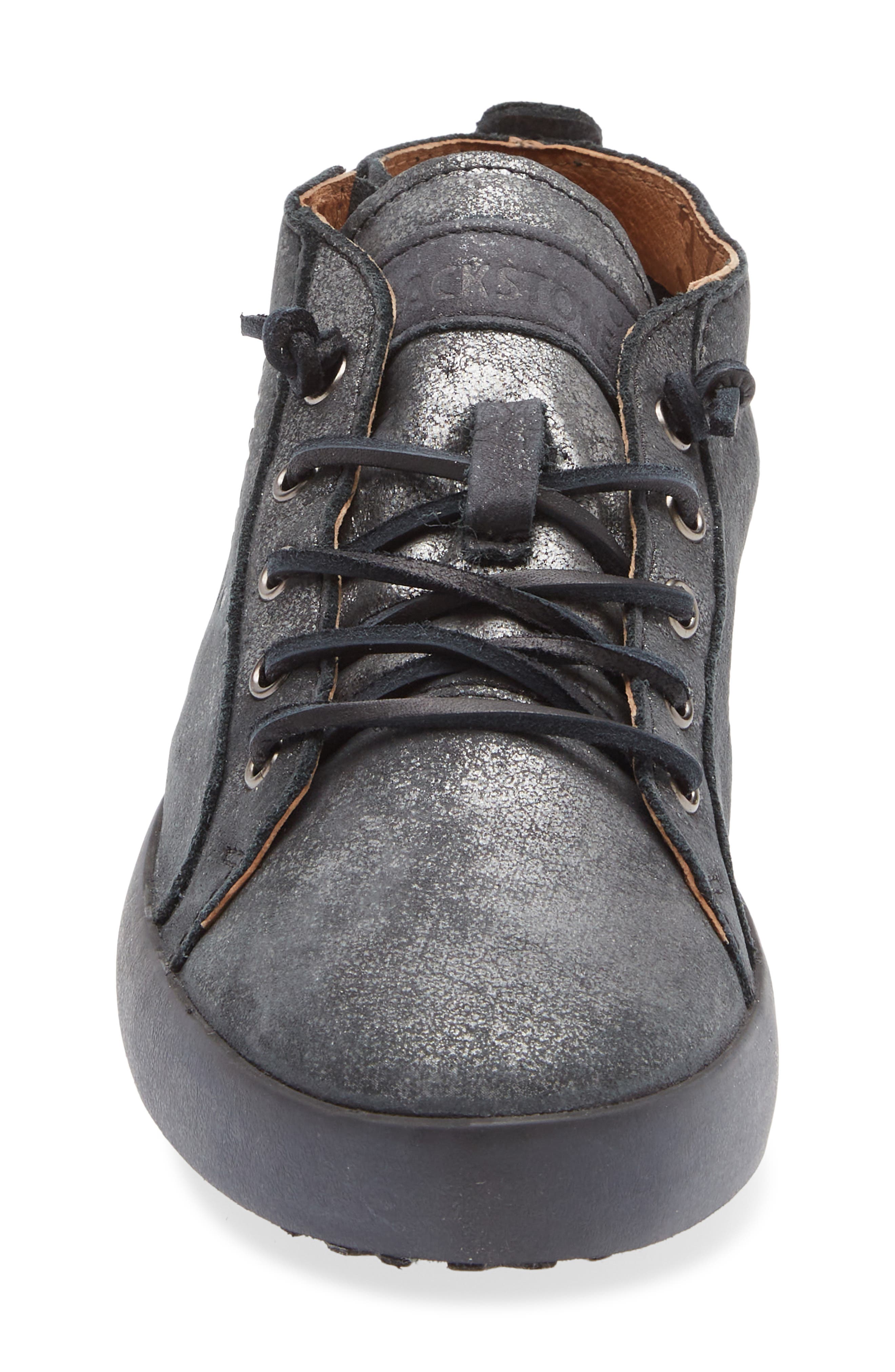 Blackstone Leather Mid Top Sneaker, Alternate, color, Black Metallic