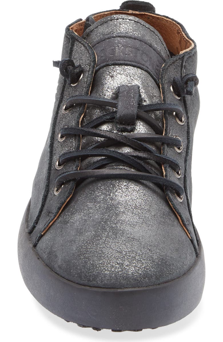 Blackstone Leather Mid Top Sneaker, Alternate, color, Black Metallic