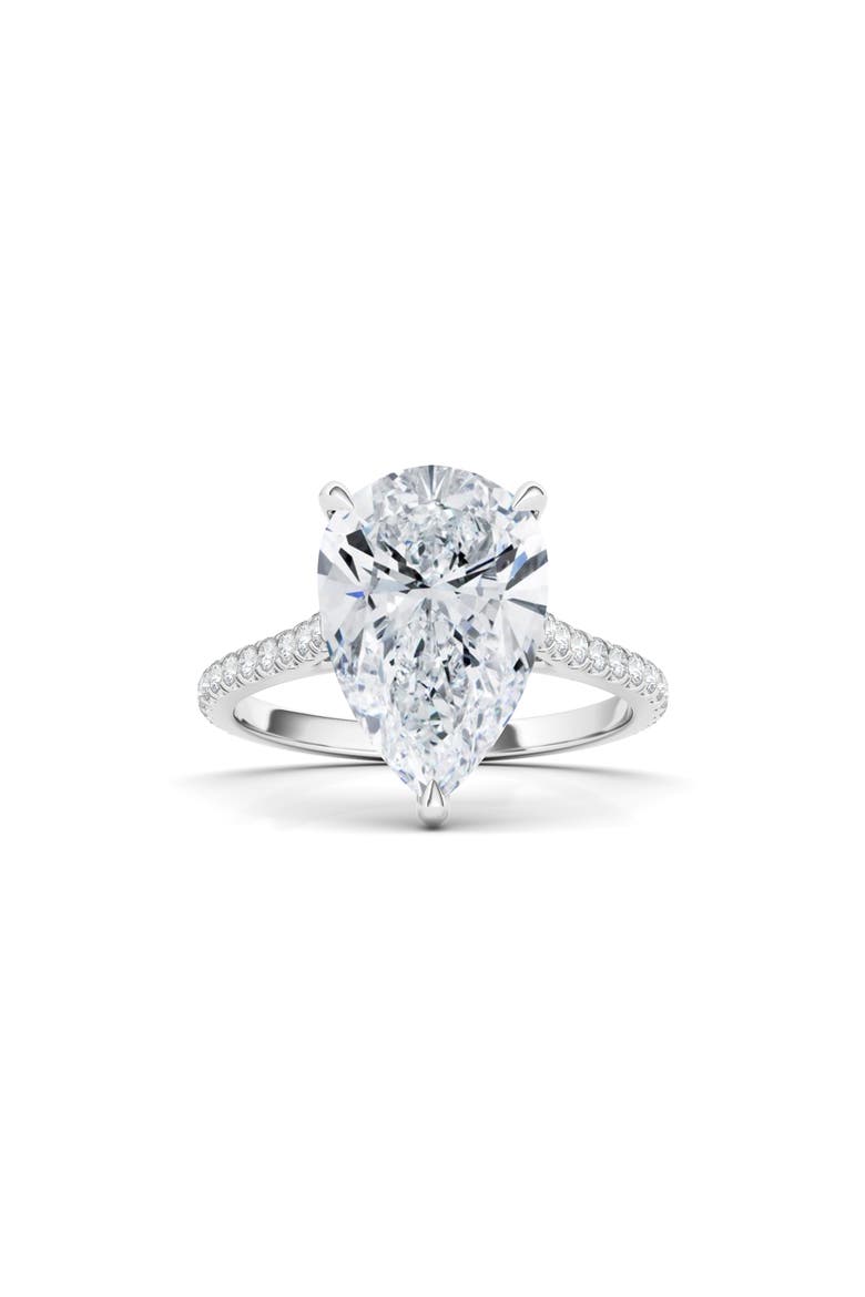 Pear Cut Pavé Lab Grown Diamond Ring, Main, color, 2.00 CTW 18K WHITE GOLD