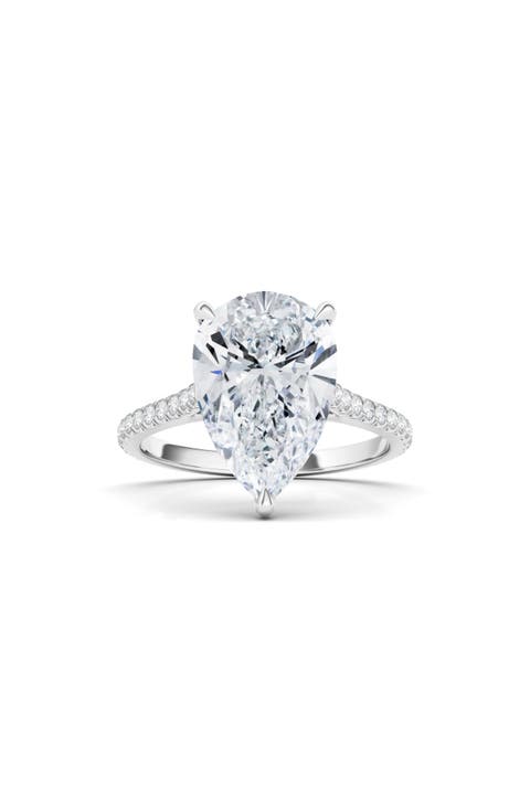 Pear Cut Pavé Lab Grown Diamond Ring