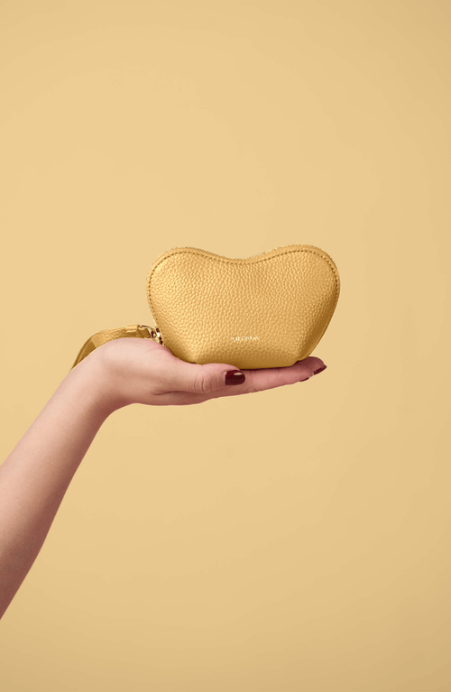 Oleada Mini Le Coeur Pouch In Yellow