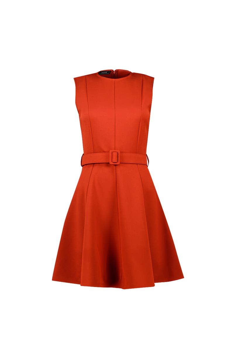 IVONNE A-Line Belted Dress, Alternate, color, Chedron