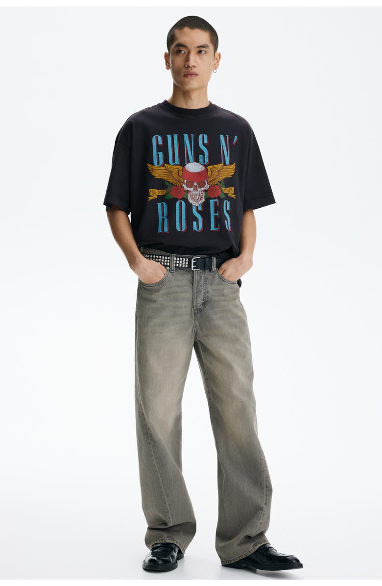 H&M Oversized Fit T-shirt, Alternate, color, Black/Guns N' Roses